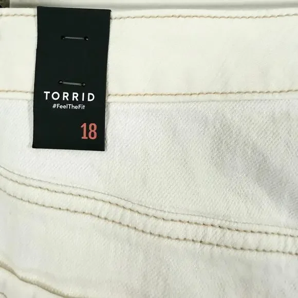 Torrid White High Rise Cropped Ankle Stretch Denim Jeans Size 18 NWOT - Picture 7 of 10